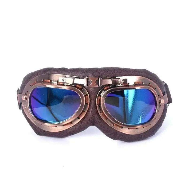 Retro Motorcycle Goggles Glasses Vintage Moto Classic Goggles for Harley Pilot Steampunk ATV Bike Copper Helmet SS69