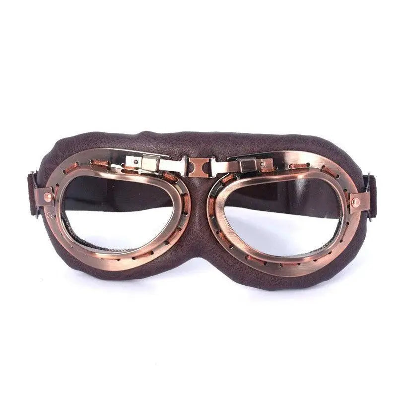 Retro Motorcycle Goggles Glasses Vintage Moto Classic Goggles for Harley Pilot Steampunk ATV Bike Copper Helmet SS69