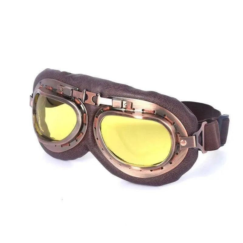 Retro Motorcycle Goggles Glasses Vintage Moto Classic Goggles for Harley Pilot Steampunk ATV Bike Copper Helmet SS69