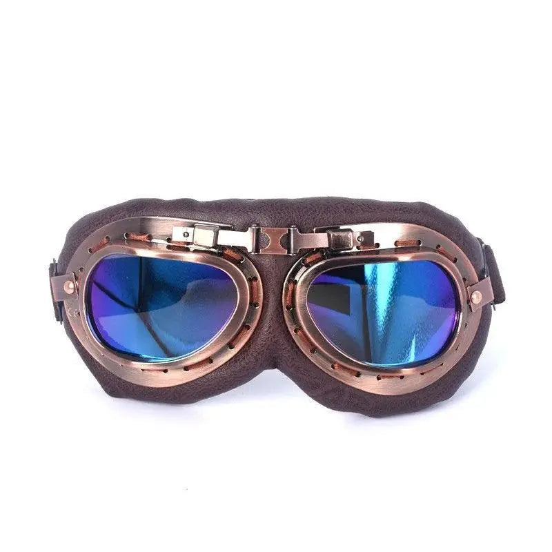 Retro Motorcycle Goggles Glasses Vintage Moto Classic Goggles for Harley Pilot Steampunk ATV Bike Copper Helmet SS69