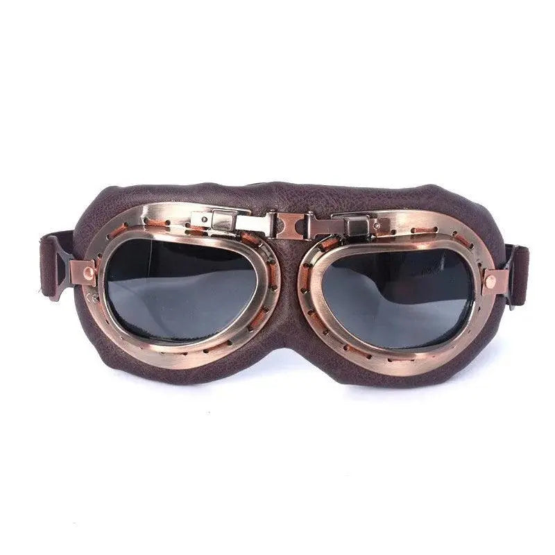 Retro Motorcycle Goggles Glasses Vintage Moto Classic Goggles for Harley Pilot Steampunk ATV Bike Copper Helmet SS69
