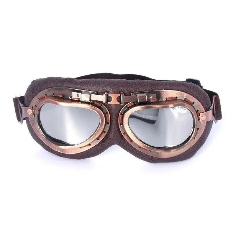 Retro Motorcycle Goggles Glasses Vintage Moto Classic Goggles for Harley Pilot Steampunk ATV Bike Copper Helmet SS69