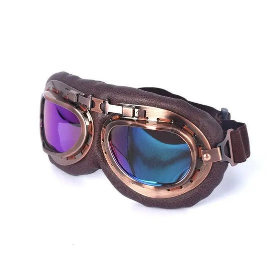 Retro Motorcycle Goggles Glasses Vintage Moto Classic Goggles for Harley Pilot Steampunk ATV Bike Copper Helmet SS69
