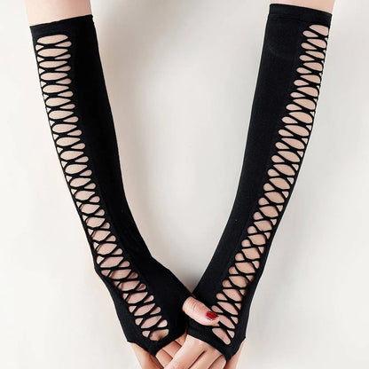 Ripped Hollow Elastic Gloves Punk Party Favor Decorations Birthday Cosplay Costumes Hair Accessories For Girls - SS69