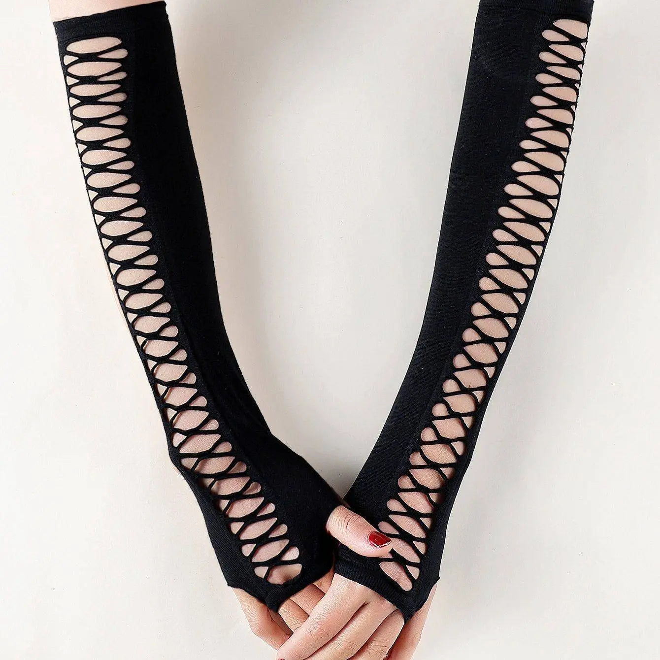 Ripped Hollow Elastic Gloves Punk Party Favor Decorations Birthday Cosplay Costumes Hair Accessories For Girls - SS69