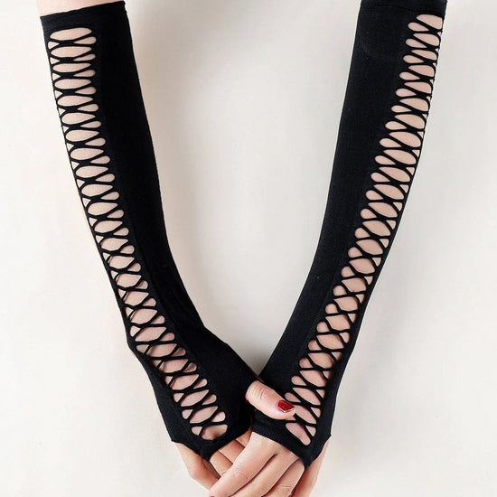 Ripped Hollow Elastic Gloves Punk Party Favor Decorations Birthday Cosplay Costumes Hair Accessories For Girls - SS69