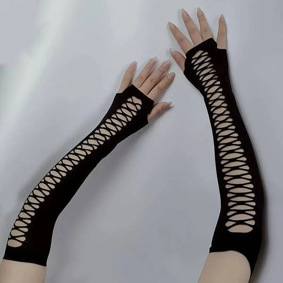 Ripped Hollow Elastic Gloves Punk Party Favor Decorations Birthday Cosplay Costumes Hair Accessories For Girls - SS69