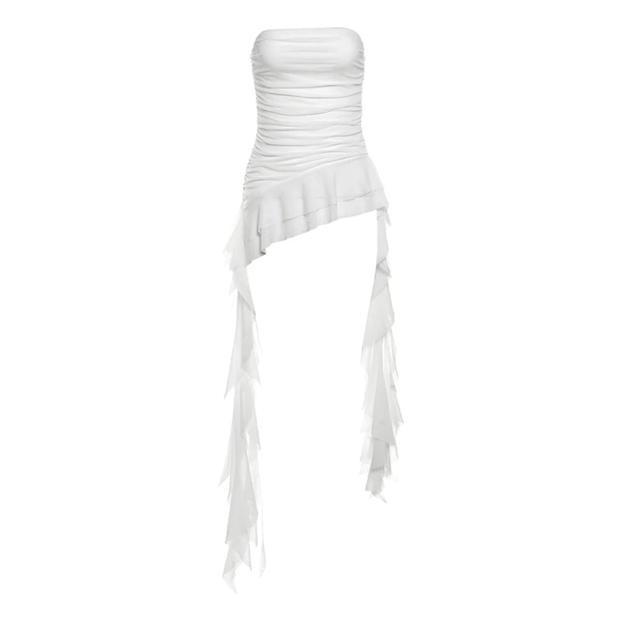Nibber 2026 Spring New Solid Color Sweet Gentle Cute All-match High Street Travel Sexy Cool Women Chest Wrap ruched Tassel Vest