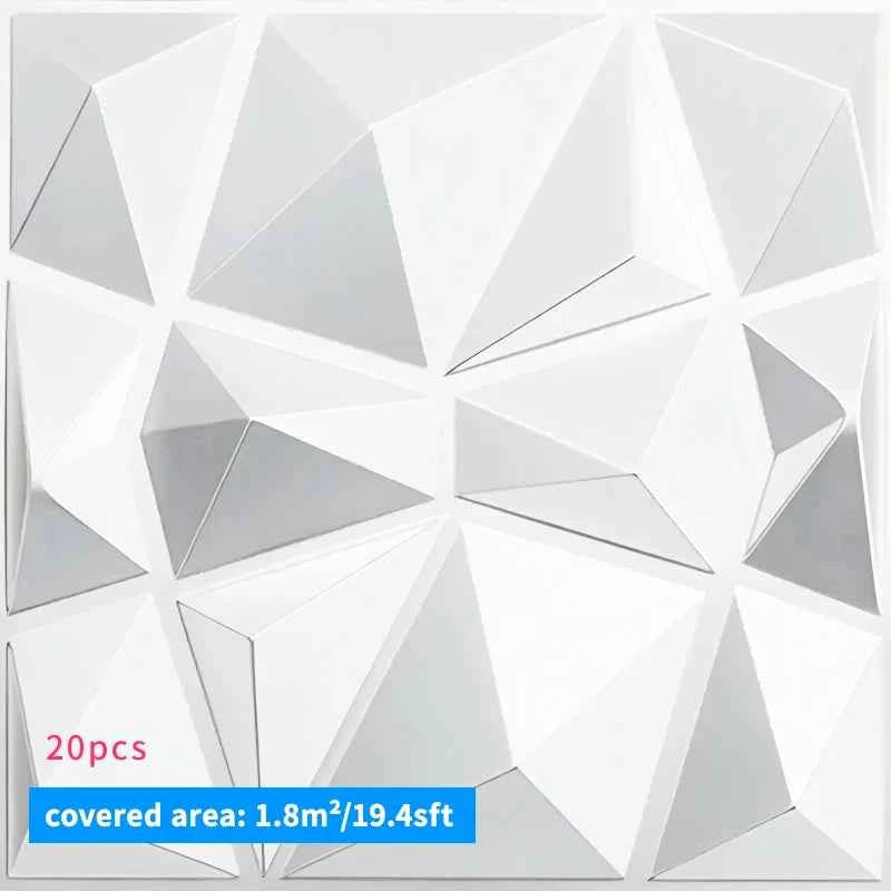 20PCS 3D Wall Panels 30x30cm Indoor Wall Decoration for Living Room Bedroom Hotel Office  Mural Tile-Panel-Mold 3D Wall Sticker