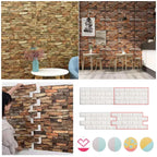 3D Foam Brick Wall Stickers, Waterproof Peel & Stick Panels 70x77cm