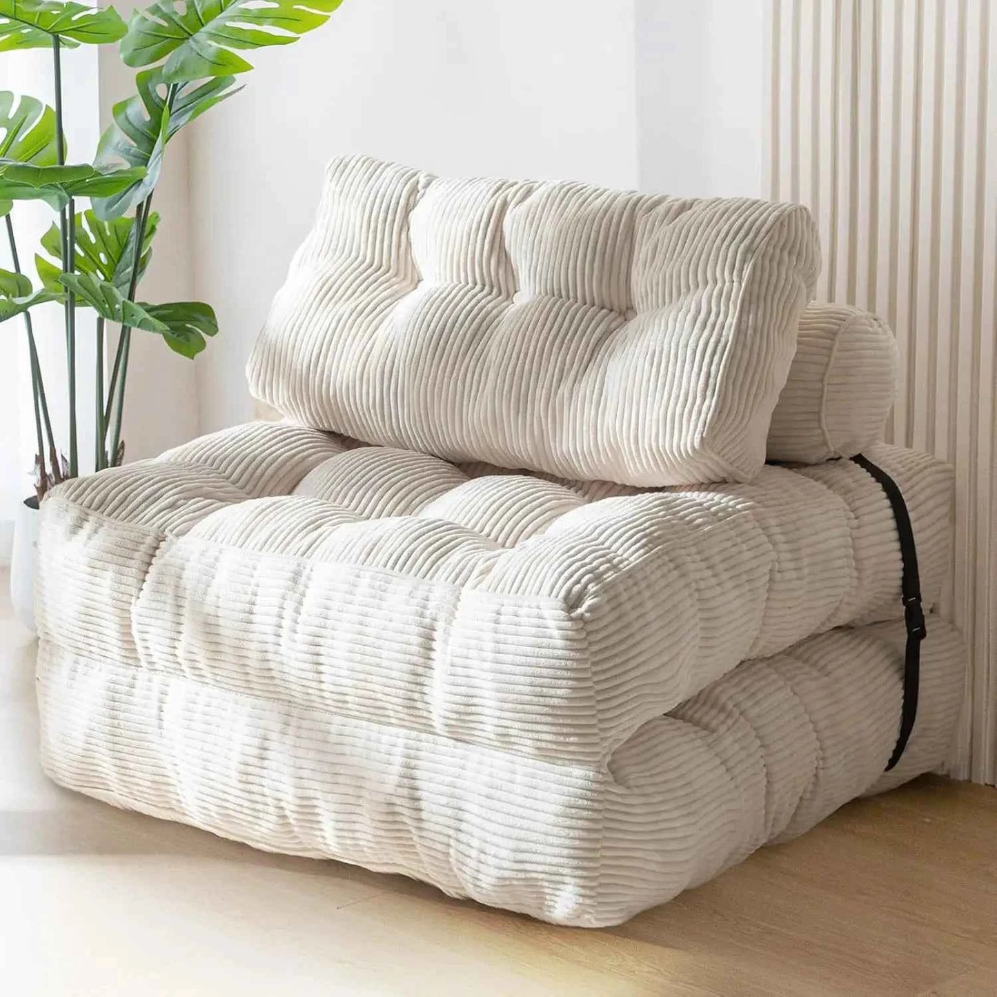 Vacuum Compression Sofa Foldable Simple Fabric Corner Modular Couch Floor Multi Function Nordic Living Room Bedroom Decoration