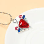 JoJo Bizarre Adventure Necklace Anime Joseph Joestar Necklaces Woman Fashion Red Ruby Stone Heart Necklace Cosplay Collier