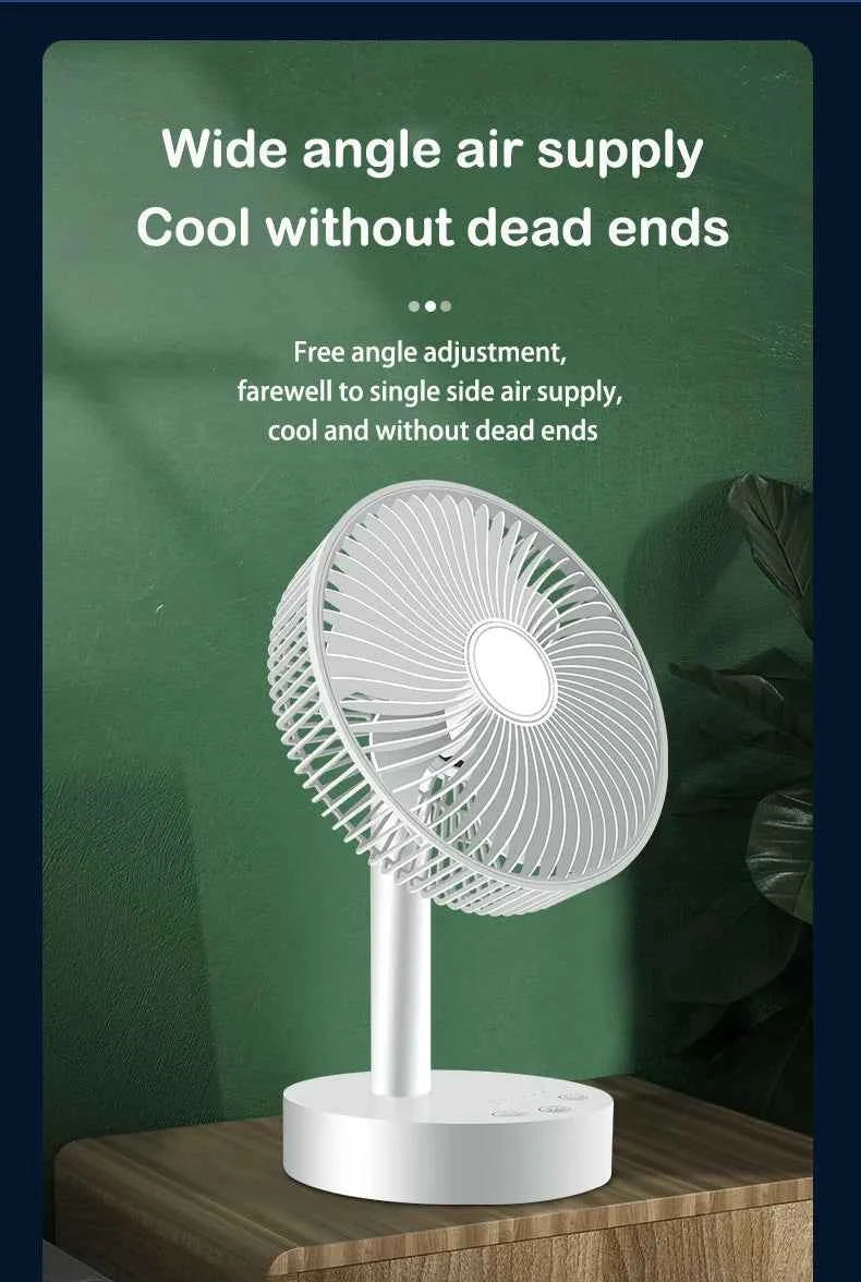3600mAh USB Desk Fan 4 Speed Adjustable Desktop Table Fan with Strong Wind Quiet Operation Kipas USB Oscillating Fan