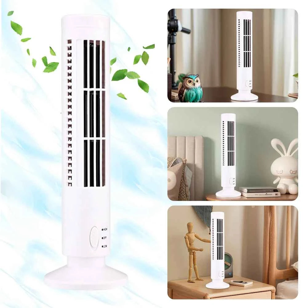 LED Tower Fan Bladeless Tower Fan 90 Degree Oscillating Quiet Portable USB Electric Desk Fan with Light for Home Bedroom Office