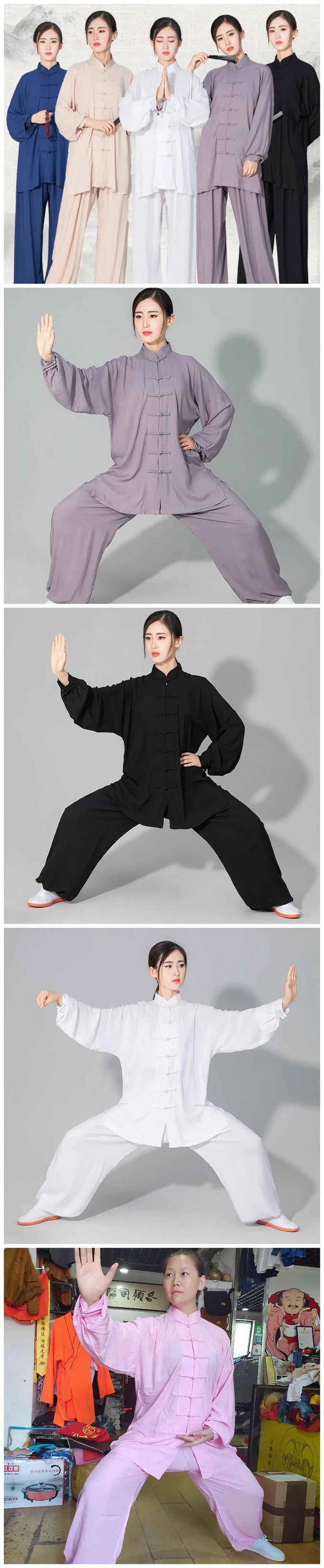 Chinese Tai Chi Uniform Cotton Wushu Kung Fu Clothing Kids Adults Martial Arts Wing Chun Suit Taichi Performance Tang Suit Taiji
