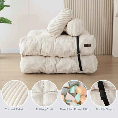 Vacuum Compression Sofa Foldable Simple Fabric Corner Modular Couch Floor Multi Function Nordic Living Room Bedroom Decoration