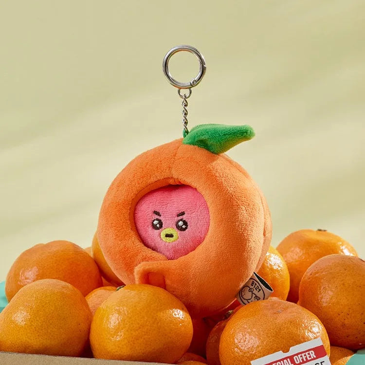 Orange Cartoon Plush Keychain 10cm Stuffed Bag Charm