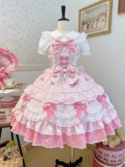 Kawaii Lovely Slim Lolita Dress Women Design Sweet Bow Sleeveless Sling Dresses Elegant Cute Pretty New Clothing
