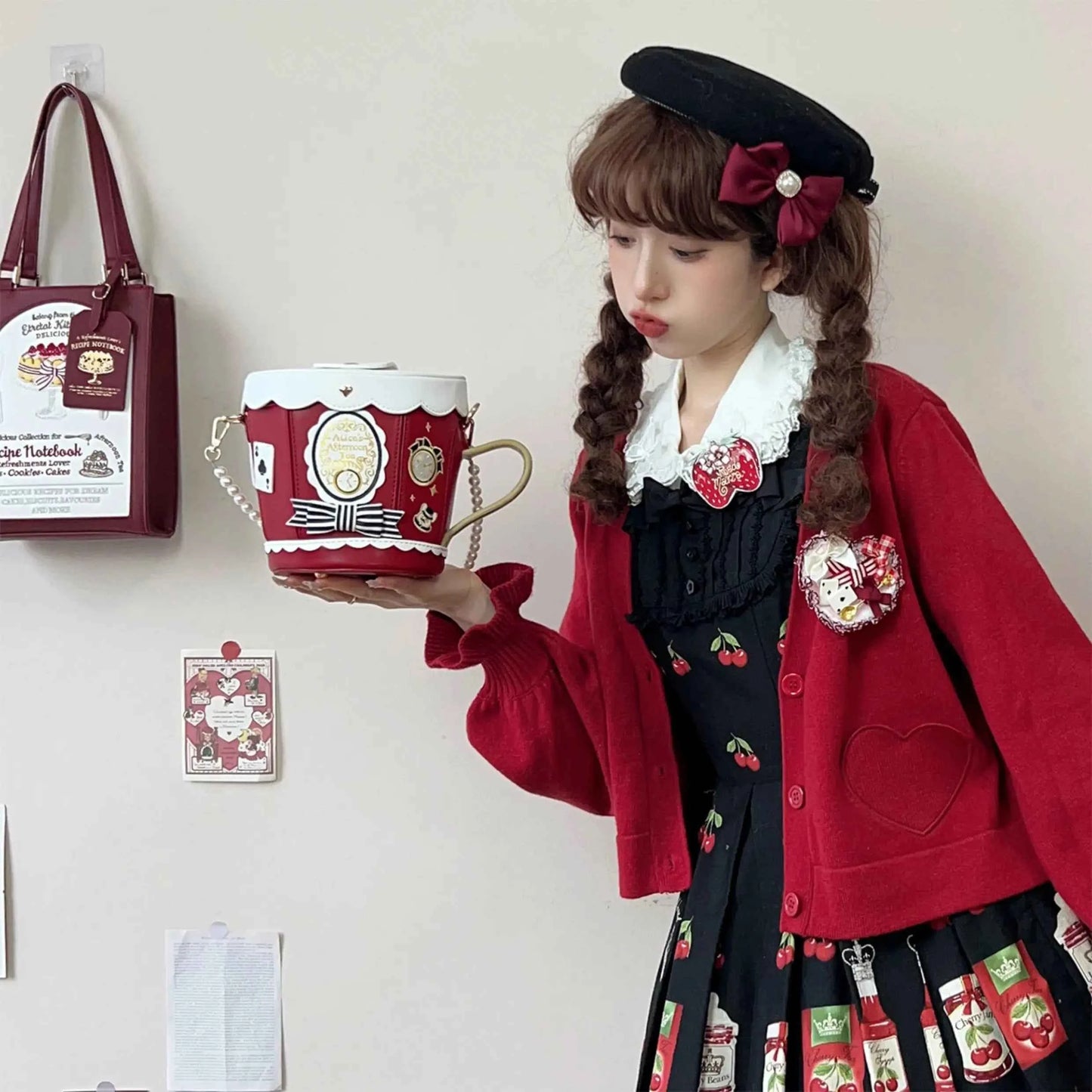 Japanese Original Lolita Cartoon Cute Rabbit Plush Shoulder Bag Sweet Kawaii Jk Uniform Oblique Span Bag