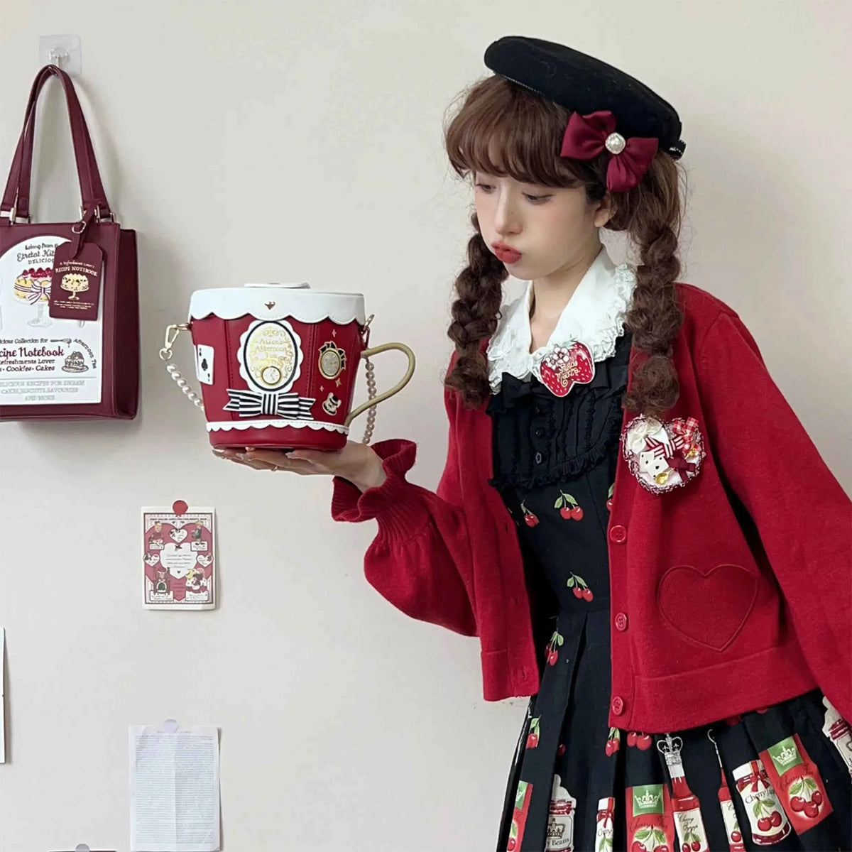 Japanese Original Lolita Cartoon Cute Rabbit Plush Shoulder Bag Sweet Kawaii Jk Uniform Oblique Span Bag