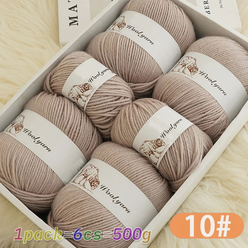 500g pure wool yarn fine count cashmere medium coarse yarn for making warm sweaters and scarves for autumn and winter