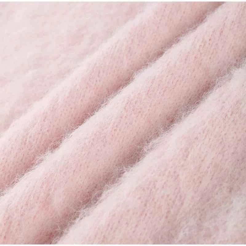 Warm Printed High Collar Knit Cardigans Women Contrast Jacquard Zipper Full Sleeve Pocket Sweater 2026 Spring Lady Chic Knitwear