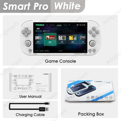 Trimui Smart Pro Handheld Game Console 4.96'' IPS Screen Linux System Joystick RGB Lighting Trimui Retro Video Game Console Gift SS69 93.69 Poland / White / 64G(13K Games)