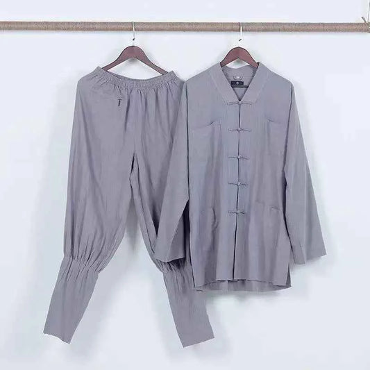 2023 Summer Cotton Cambric Monk Pants Buddhist Zen Lay Trousers Traditional Chinese Bottoms Buddha Shaolin Monk Kung Fu Pants