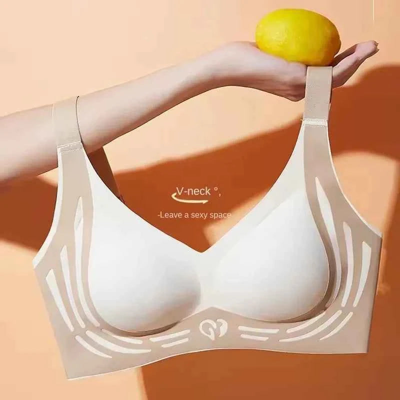Plus Size Everyday Bra for Woman  Sport Double Support Seamless Brassiere Top No-trace Push Up Bra Padded Fixed Cup Underwear