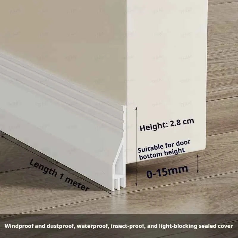 1M TPE Door Bottom Gap Sealing Strip Self-adhesive 3-layer Windproof Anti-Cold Noise Reduction Wearproof Window Weather Strip