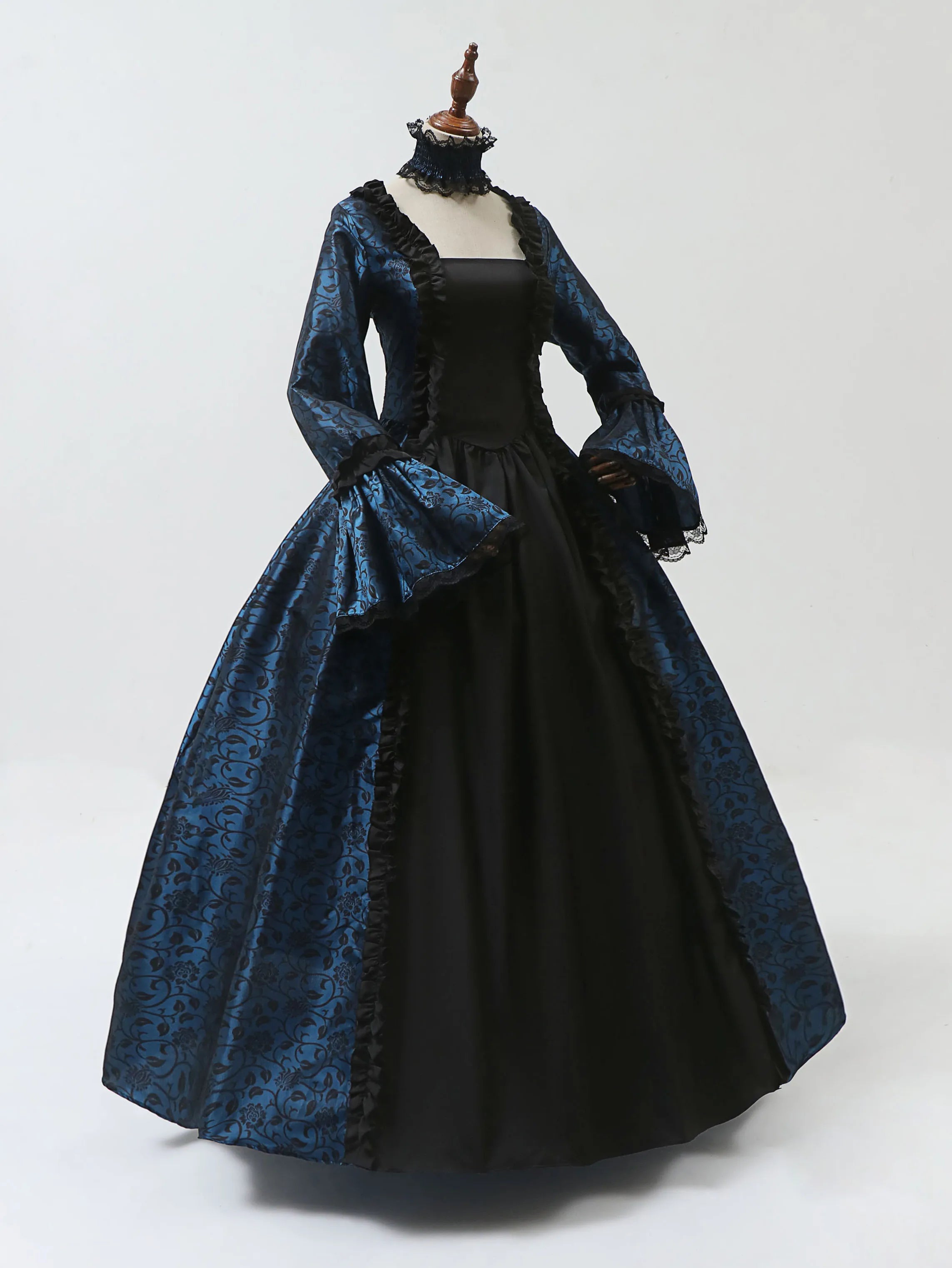 Cosplay Marie Antoinette Dress Medieval Flare Sleeve Victorian Party Formal Gown Renaissance Gothic Floral Robe