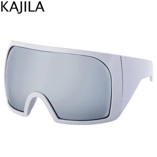 Oversized Punk Shield Sunglasses Women Men Big Frame 2024 Luxury Brand Steampunk Mask Sun Glasses For Ladies Sports Goggle UV400 SS69