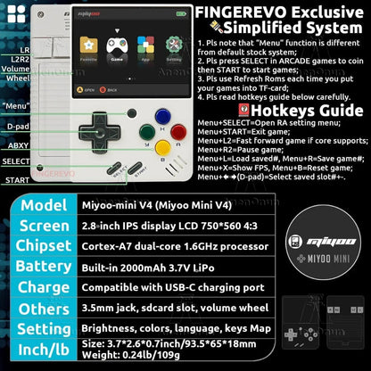 Miyoo Mini V4 2.8-inch Handheld Game Players 18000 Games 15 Emulator Portable Video Gaming Console Kids Retro Mini Game Machine SS69