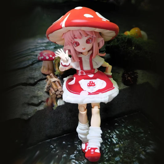 Authentic in Stock Mushroom Fungus 1/12 BJD Blind Box Movable Joint Doll Anime Figure Collectible Trendy toys Ornaments gifts