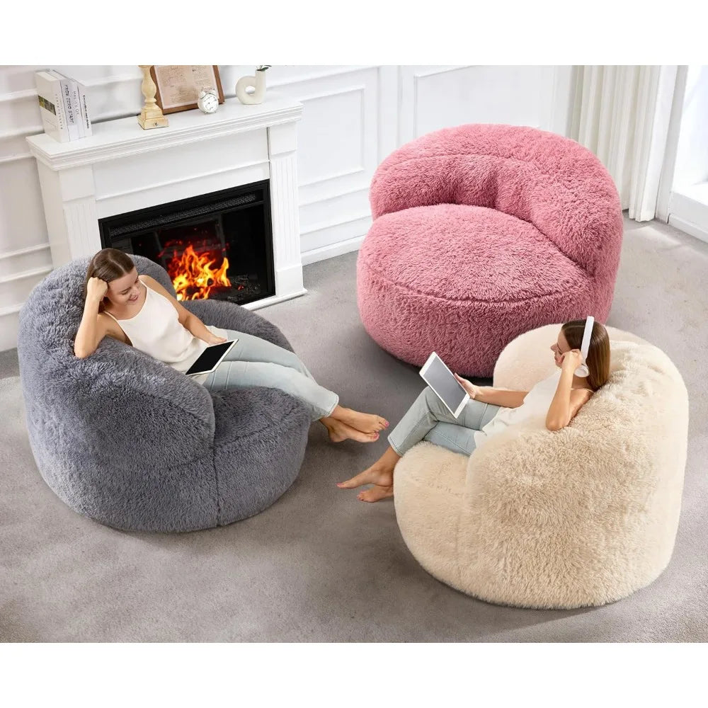 Jumbo Adult Bean Bag Chair with Foam Filling - Plush, Large Beanbag for Comfort and Relaxation