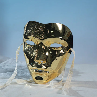 SS69 Ancient Style Full Face Mask, White Retro Hanfu Costume Prop for Adults