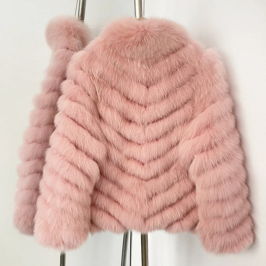 OFTBUY Natural Fox Fur Jacket Luxury Style Streetwear Lady New Winter Clothing Women Fashion Warm Thick Real Fur Coat Female