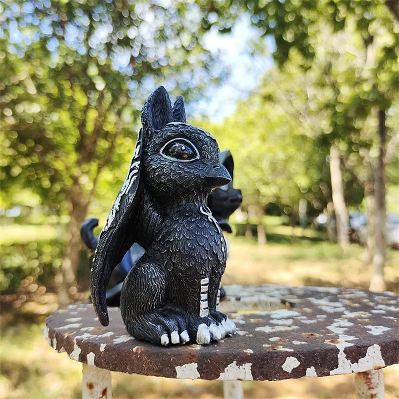 1pc Halloween Magic Black Dragon Snake Griffin Unicorn Mysterious Witches Statue Home Decor Figurine Christmas Desk Ornaments