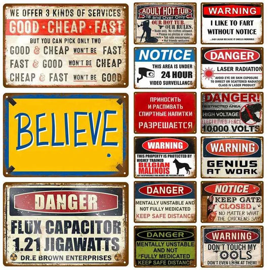Vintage Tin Sign Home Decor Items Wall Decor Art Wall Mural Room Decoration Items Decor Men Retro Metal Sign Plate Bar Posters