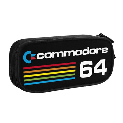 Custom Kawaii Retro Commodore 64 Pencil Case for Girls Boys C64 Amiga Computer Large Capacity Pen Box Bag Stationery SS69