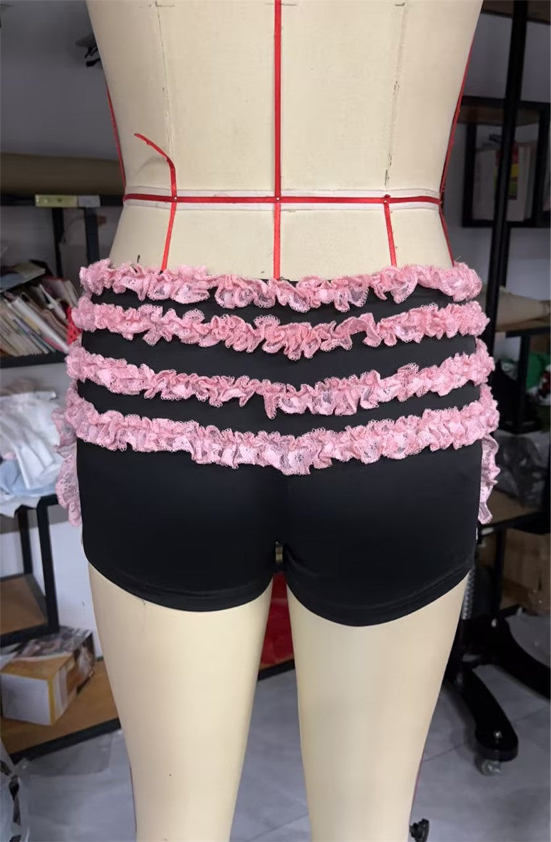 Gaono Ruffle Knickers y2k Women Kawaii Pumpkin Panties Fairy Lace Bowknot Lolita Safety Shorts Pants Sweet Victorian Bloomers SS69