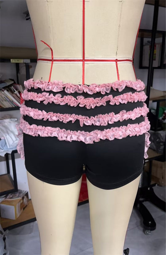 Gaono Ruffle Knickers y2k Women Kawaii Pumpkin Panties Fairy Lace Bowknot Lolita Safety Shorts Pants Sweet Victorian Bloomers SS69