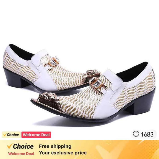 Special Square Toe Men's Shoes Slip on Genuine Leather Dress Men Party, Business, and Wedding Shoes men