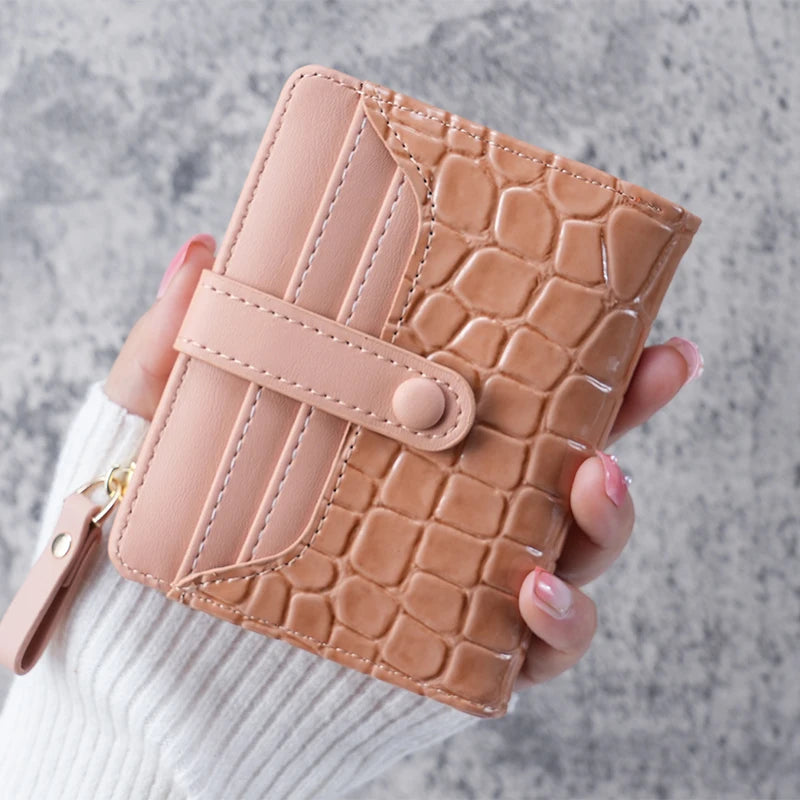 Women's Mini Crocodile Print PVC Clutch Wallet & Card Holder