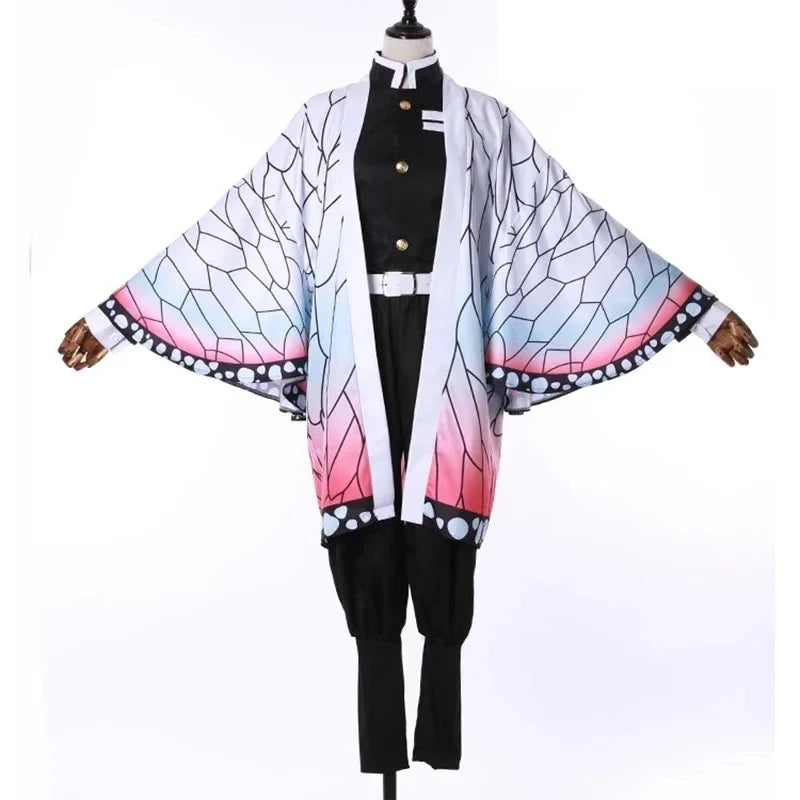 Kochou Shinobu Anime Cosplay Costume Set with Haori for Adults