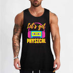 Lets Get Physical 80s Costume Party Retro Eighties Workout 1980s Tank Top gym shirts sports suits male top