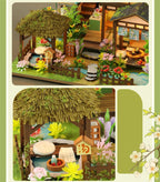 DIY Wooden Bamboo Spring Courtyard Casa Miniature Building Kits Bookend Assembled Dollhouses Bookshelf Home Decor Friends Gifts SS69
