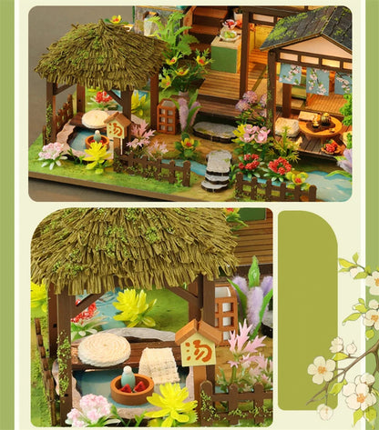 DIY Wooden Bamboo Spring Courtyard Casa Miniature Building Kits Bookend Assembled Dollhouses Bookshelf Home Decor Friends Gifts SS69