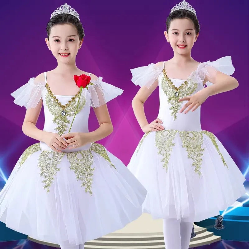 SS69 Girls Ballet Tutu Leotard Princess Performance Dance Dress Polyester