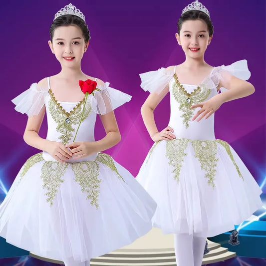 SS69 Girls Ballet Tutu Leotard Princess Performance Dance Dress Polyester